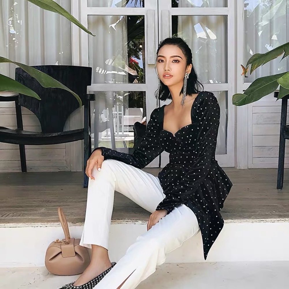 Black velvet sexy top